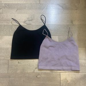 Urban Planet set of cute tank tops. Light purple and black.